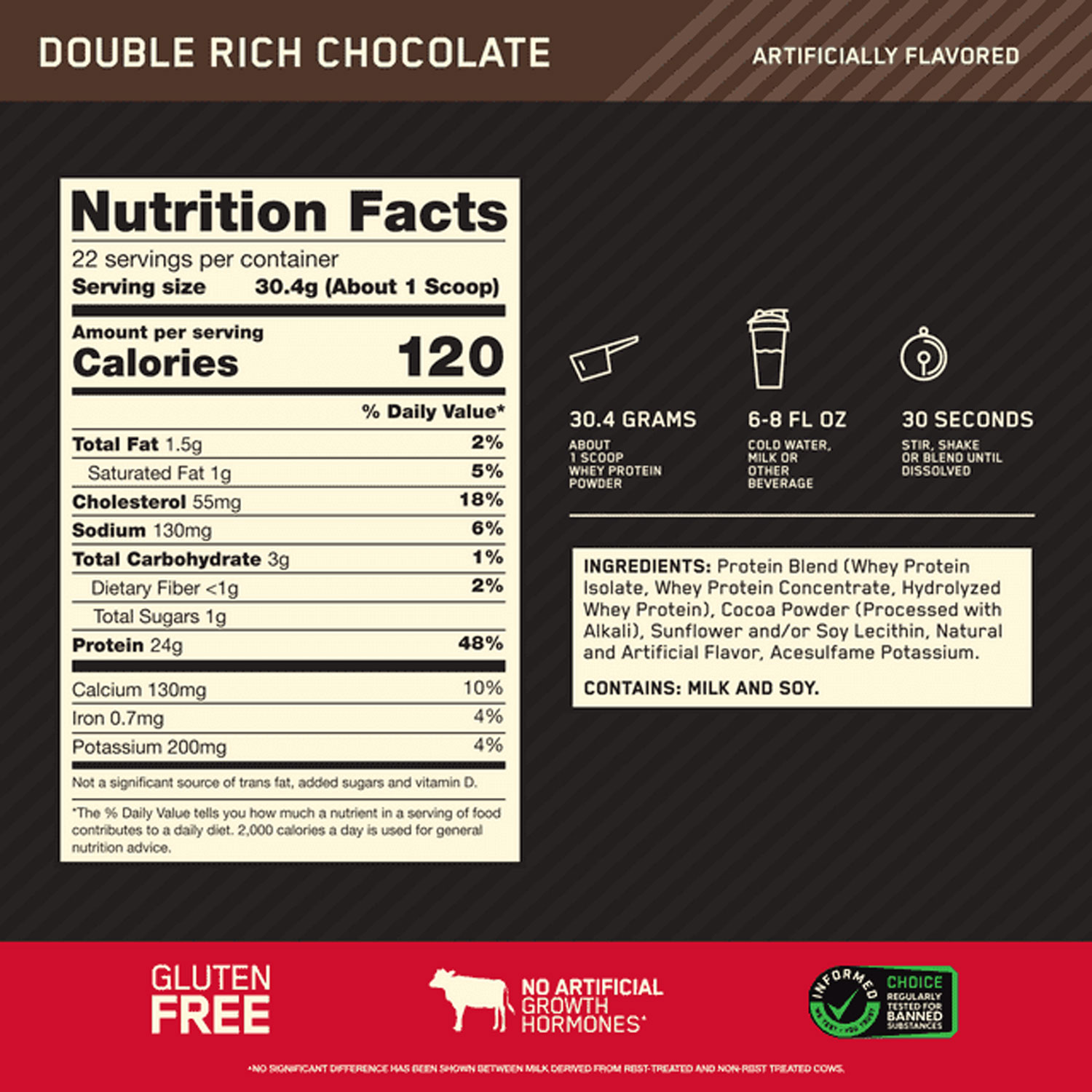 Optimum Nutrition, Gold Standard 100% Whey Protein Powder - Image 3
