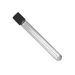 Pyrex Test Tube with Black Cap 4 Inch Clear Glass Tube